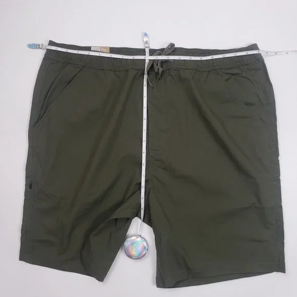 PrAna Double Peak E-Waist Shorts Men's XXL 8" Inseam Cargo Green Ripstop UPF 50+ - Picture 7 of 16